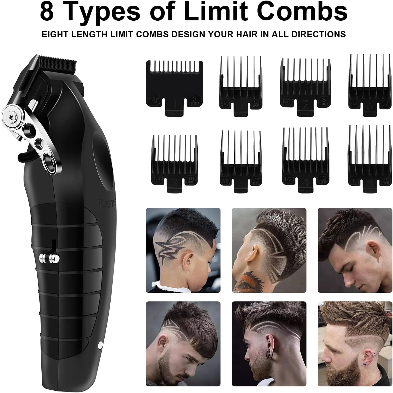 Kemei 2296 Professional Hair Clipper for Men T Blade Barber Clippers ...