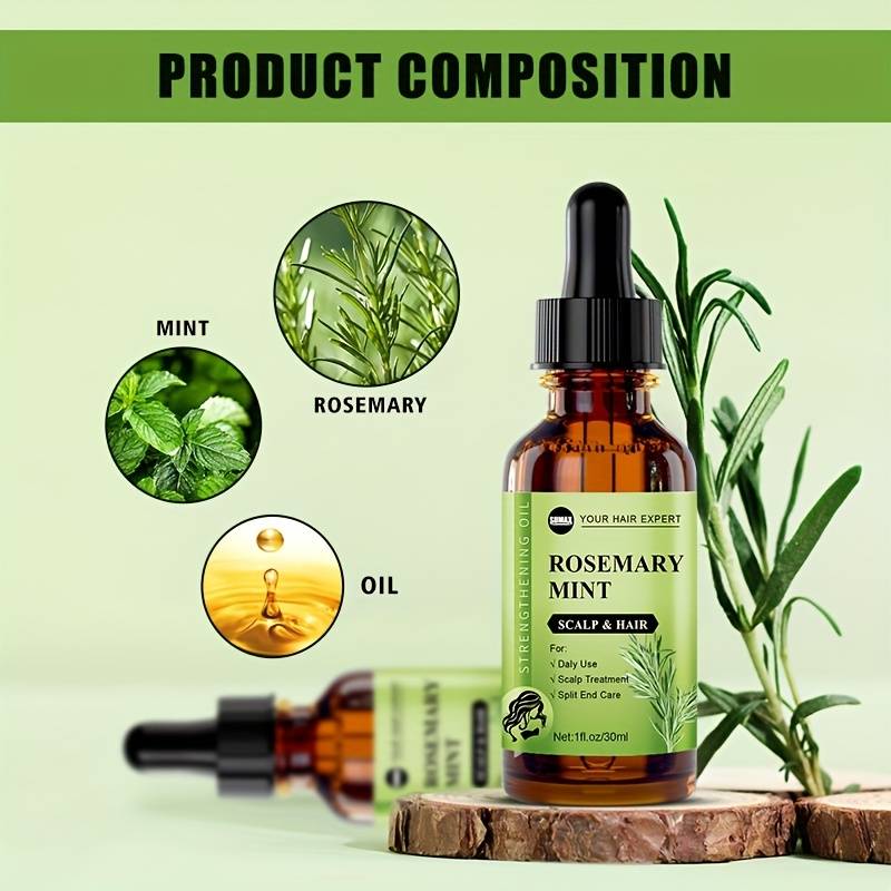 Rosemary Mint Scalp & Hair Strengthening Oil 30ml – Shaving Market